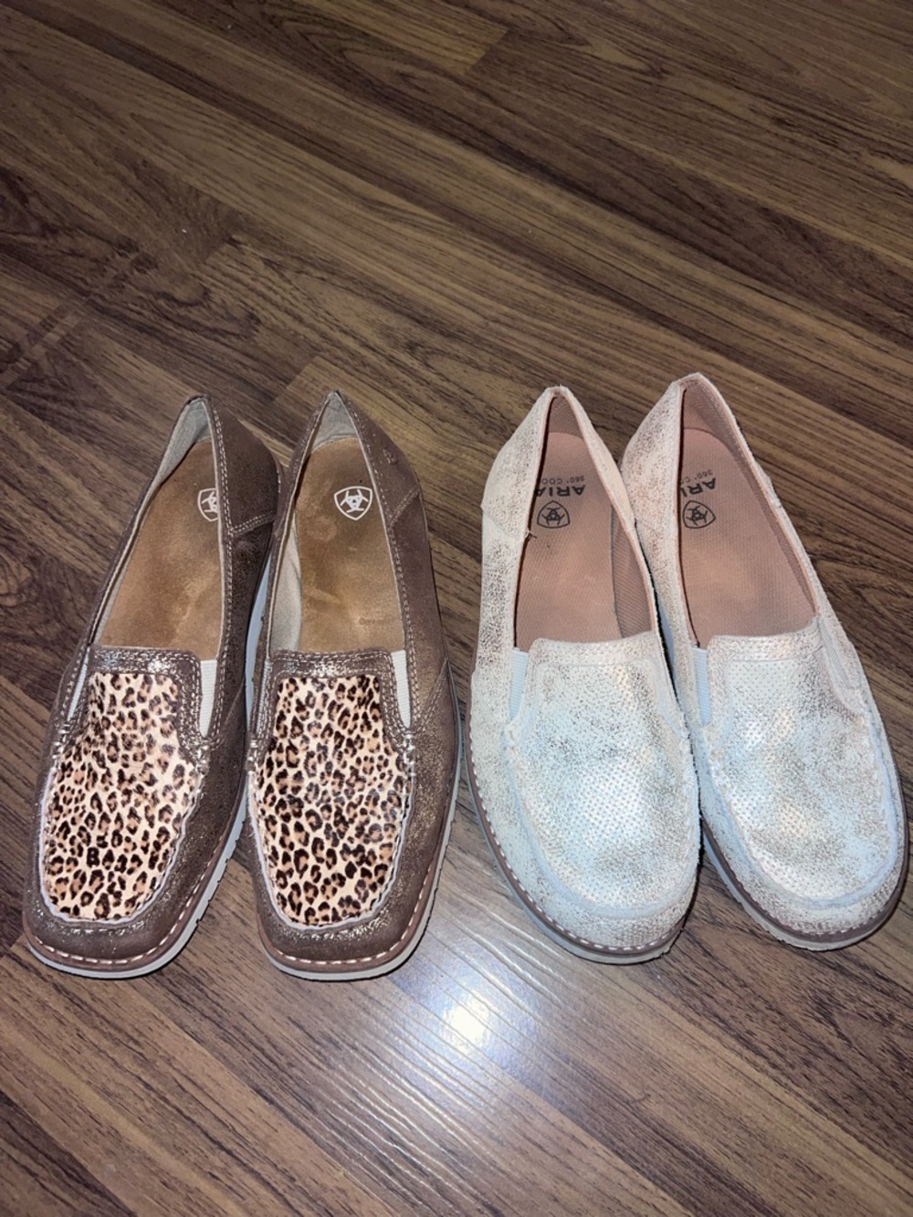Ariat Women’s Slip-On Loafers — Leopard Brown & Gold